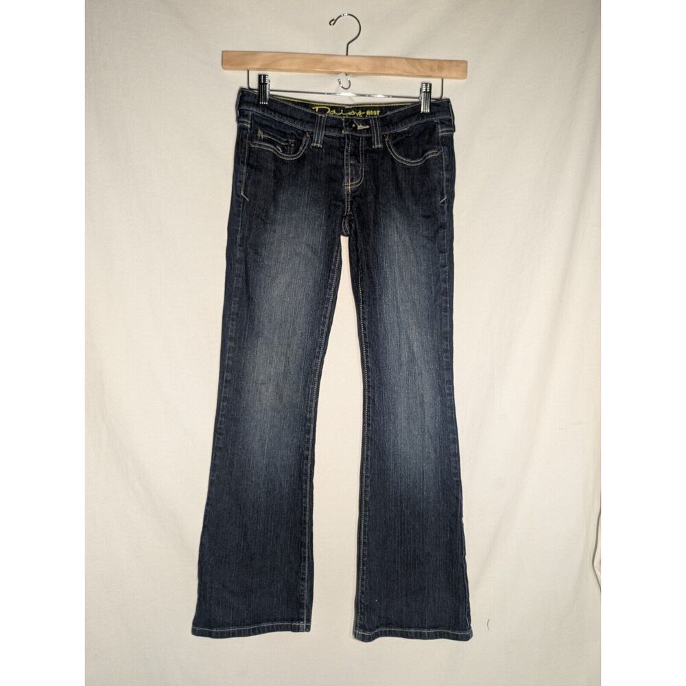 Daisy Juniors Low‎ Rise Bootcut Jeans Sz 5S Anchorblue Boot Y2K Dark wash